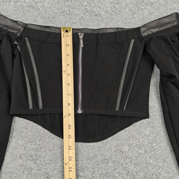 Maniere De Voir Blouse Womens 10 Black Off Shoulder Corset Long Sleeve Crop Top - Picture 7 of 10